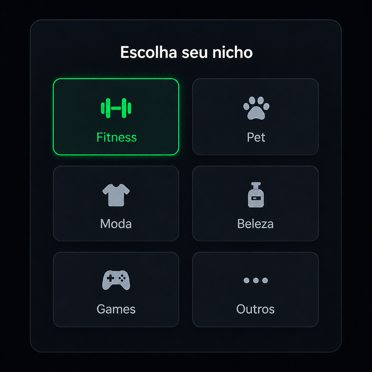 Escolha seu nicho